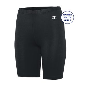 women youth and girls champion double dry short black front view