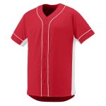 red and white augusta slugger jersey front view