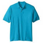 men jerzees 437 spotshield jersey polo california blue front view