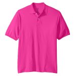 men jerzees 437 spotshield jersey polo cyber pink front view