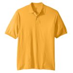 men jerzees 437 spotshield jersey polo front view gold