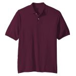 men jerzees 437 spotshield jersey polo maroon front view