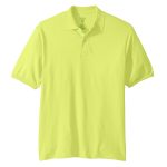 men jerzees 437 spotshield jersey polo safety green front view