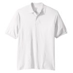 men jerzees 437 spotshield jersey polo white front view