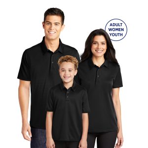 adult women and youth champion essential polo black front view