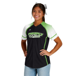 Champro JUICE full button jersey in black with green and white accents