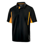 black/light gold men's Holloway avenger polo