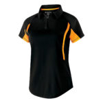 black/light gold women's Holloway avenger polo