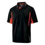 black/orange men's Holloway avenger polo