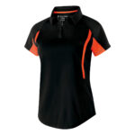 black/orange women's Holloway avenger polo