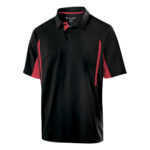 black/scarlet men's Holloway avenger polo
