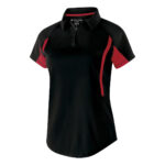 black/scarlet women's Holloway avenger polo