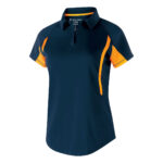 navy/light gold women's Holloway avenger polo