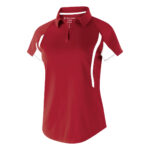 scarlet/white women's Holloway avenger polo
