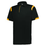 black/gold badger on the rise polo, front three-quarters