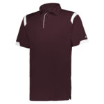 maroon/white badger on the rise polo, front three-quarters