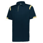 navy/vegas badger on the rise polo, front three-quarters