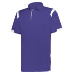 purple/white badger on the rise polo, front three-quarters
