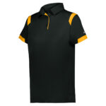 black/gold women's badger on the rise polo, front three-quarters