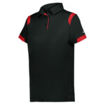 black/red women's badger on the rise polo, front three-quarters