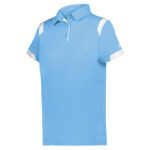 columbia/white women's badger on the rise polo, front three-quarters