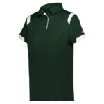 forest/white women's badger on the rise polo, front three-quarters