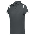 graphite/white women's badger on the rise polo, front three-quarters