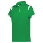 kelly/white women's badger on the rise polo, front three-quarters