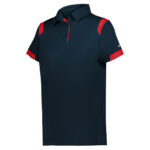 navy/red women's badger on the rise polo, front three-quarters