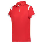 red/white women's badger on the rise polo, front three-quarters
