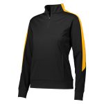 women black and gold augusta medalist pullover front view