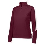 women maroon and white augusta medalist pullover front view