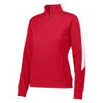 women red and white augusta medalist pullover front view