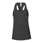 dark grey bella canvas racerback tank front view