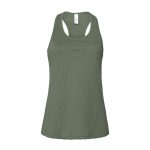 military green bella canvas racerback tank front view