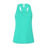 teal bella canvas racerback tank front view