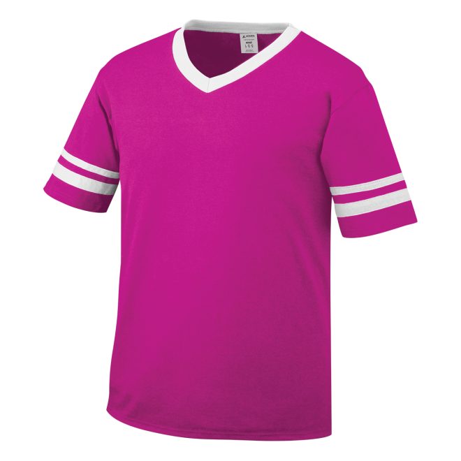 power pink/white Augusta Sleeve Stripe Jersey
