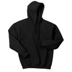 black heavy blend hooded sweatshirt front view