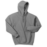 dark heather heavy blend hooded sweatshirt front view