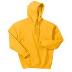 gold heavy blend hooded sweatshirt front view