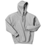 graphite heather heavy blend hooded sweatshirt front view