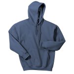 indigo heavy blend hooded sweatshirt front view