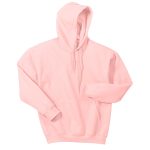 light pink heavy blend hooded sweatshirt front view