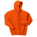 orange heavy blend hooded sweatshirt front view