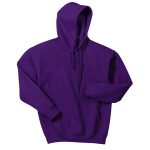 purple heavy blend hooded sweatshirt front view