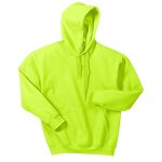 safety green heavy blend hooded sweatshirt front view