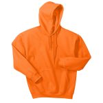 safety orange heavy blend hooded sweatshirt front view