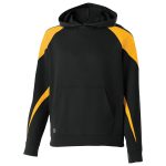 youth black and light gold holloway prospect hoodie front view