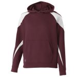 youth maroon and white holloway prospect hoodie front view