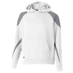 youth white and charcoal holloway prospect hoodie front view